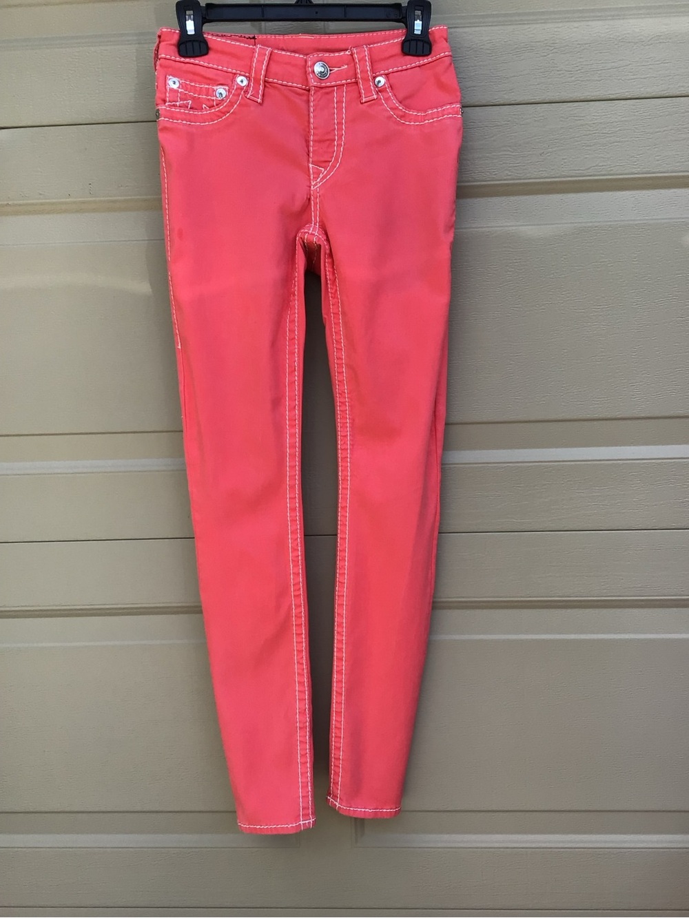 TRUE RELIGION World Tour Coral CURVY SKINNY Jeans SIZE 27 NEW